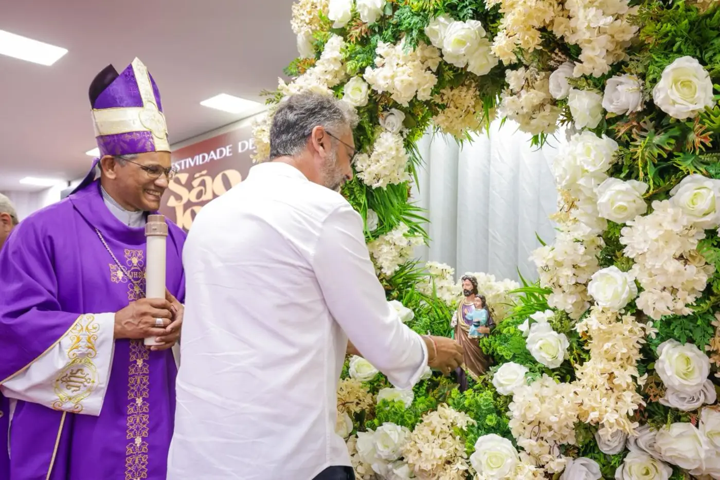 Pelo quarto ano consecutivo, imagem peregrina de São José é celebrada em cerimônia tradicional no Palácio do Setentrião, em Macapá