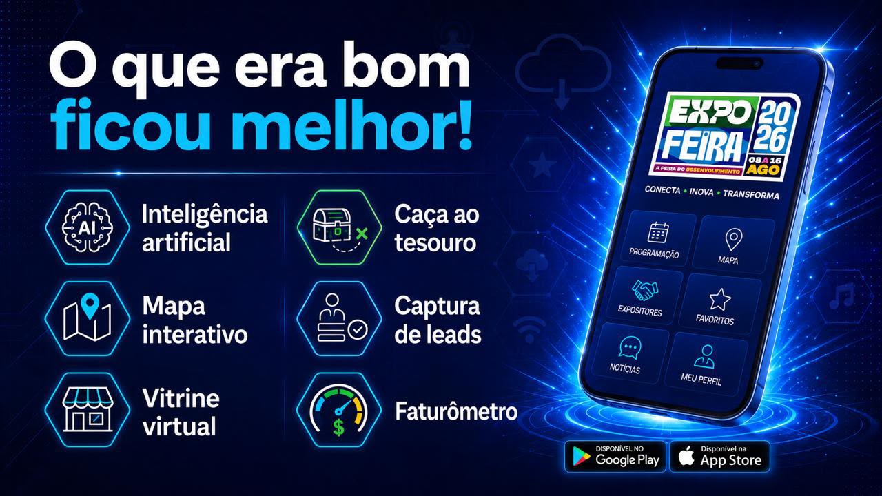 Aplicativo da Expofeira 2026 reúne programação, serviços e ferramentas de interação