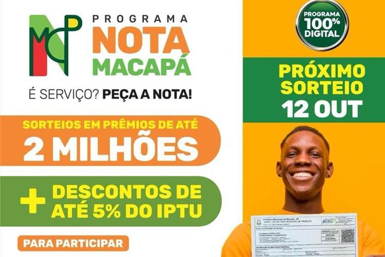 Segundo sorteio do programa Nota Macapá acontece nesta quinta-feira (12) na Fumcult