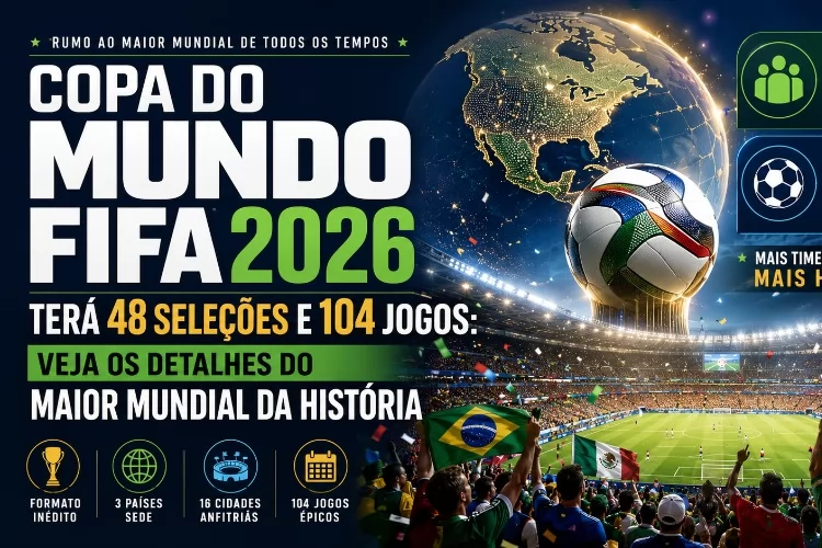 Copa do Mundo 2026 terá 48 seleções e 104 jogos: veja os detalhes do maior Mundial da história