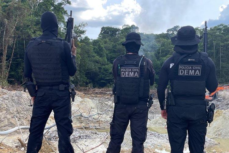Dois garimpos ilegais são desmontados pela PC durante operação