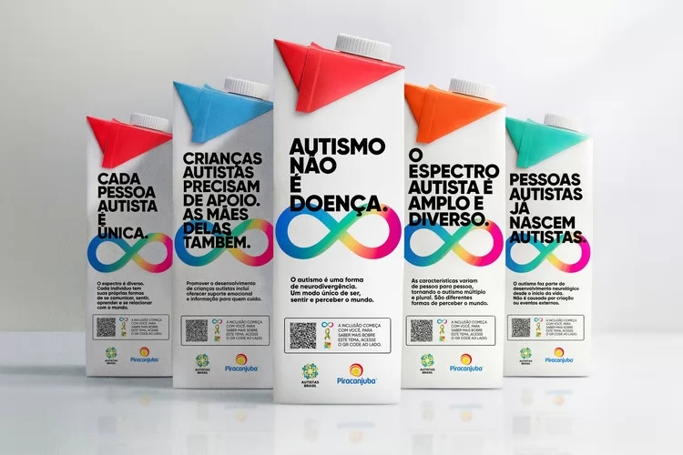 Além do Espectro: campanha usa embalagens de leite para combater desinformação sobre autismo no Brasil