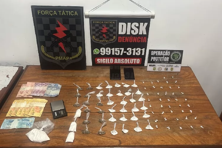 Força Tática prende casal com crack, maconha e cocaína em área de ponte no Buritizal, em Macapá