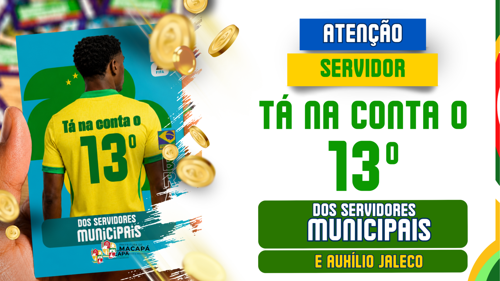 Prefeitura de Macapá antecipa primeira parcela do décimo terceiro dos servidores e paga auxílio jaleco da saúde