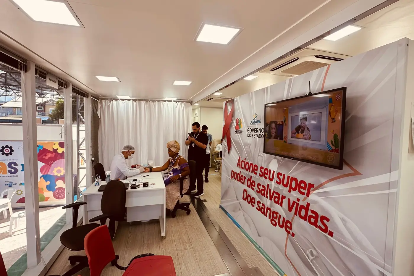 Hemoap leva unidade móvel ao ELAS II para incentivar doação de sangue