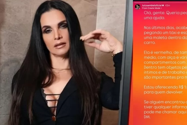 Luiza Ambiel oferece R$ 1 mil após esquecer maleta com "objetos íntimos" em táxi