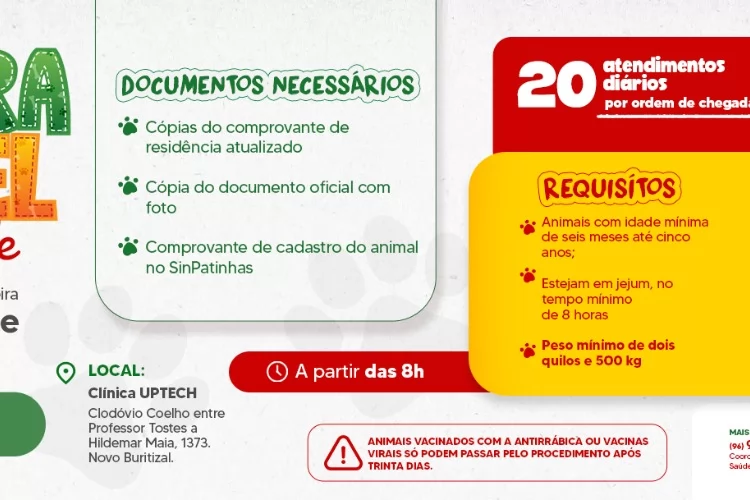 Castramóvel oferece castração gratuita para cães machos em Macapá