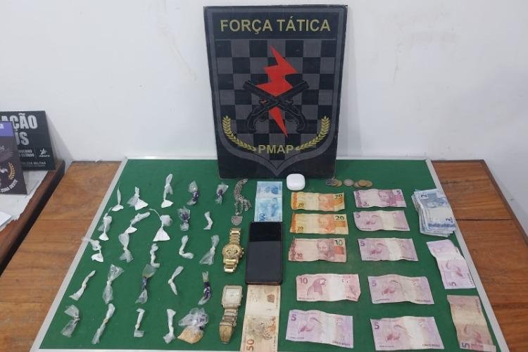 Batalhão de Força Tática realiza prisão de 2 homens pelo crime de tráfico de drogas em Macapá