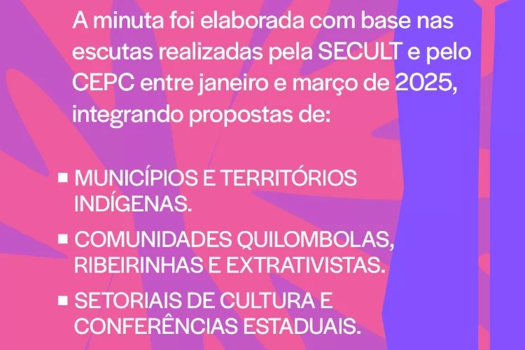 Consulta pública: Plano Estadual de Cultura do Amapá