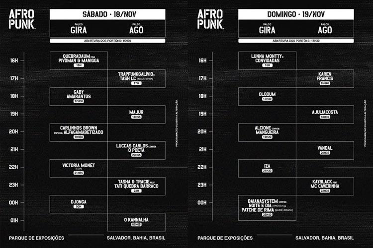 AFROPUNK Bahia anuncia os horários dos shows de sua terceira edição