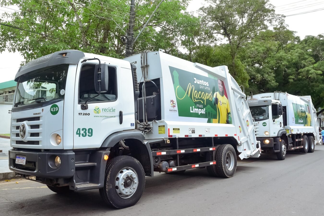 Prefeitura de Macapá reforça limpeza urbana com dois novos caminhões coletores