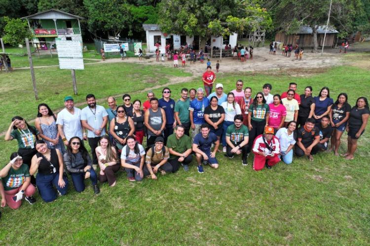 Polícia Civil participa de ação educativa contra a violência doméstica realizada na Aldeia Bona, no Parque Nacional Montanhas do Tumucumaque