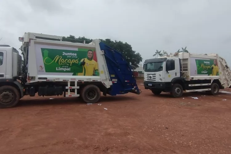 Prefeitura de Macapá reforça coleta de lixo com a chegada de dois novos caminhões compactadores