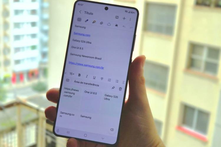 Conheça e domine a Área de Transferência Inteligente da nova Samsung One UI 8.5