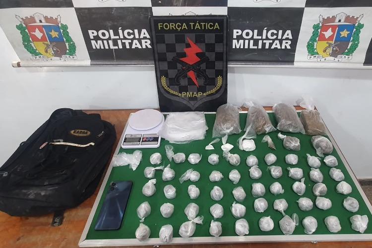 Batalhão de Força Tática apreende quase 4 kg de drogas e prende dois por tráfico no fim de semana